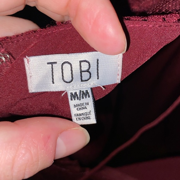 Maroon Lace Dress Long Sleeve Size M Bodycon - Picture 5 of 7